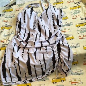 Swimdress xxl Stylish Black and White Women's